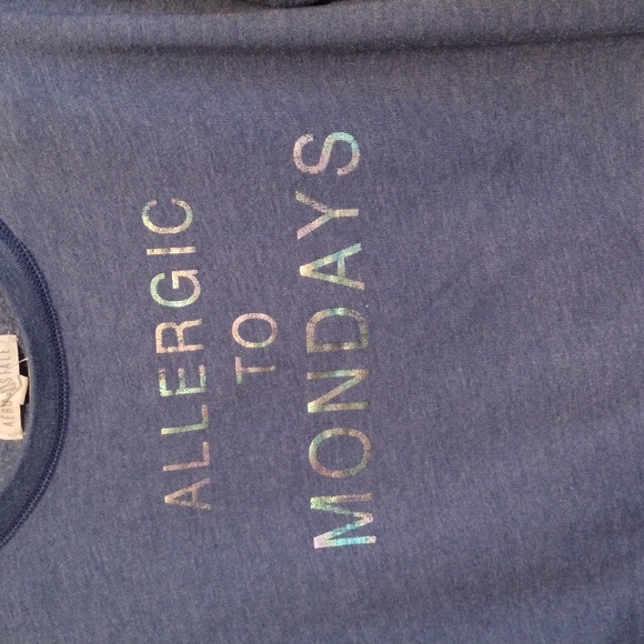 Women's Aeropostale Allergic to Mondays blue cropped sweatshirt Small - Picture 2 of 5